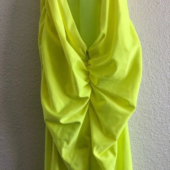La Femme Neon Yellow Strappy Back Formal Gown - Picture 13 of 13